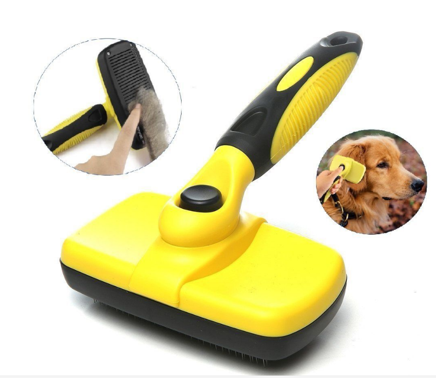 Brosse lissante autonettoyante pour animaux de compagnie