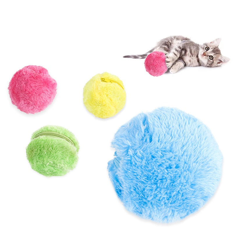 Boule à roulettes magique à Activation automatique, jouet interactif pour chien et chat, en peluche à mâcher amusante, électrique, jouet pour animaux de compagnie