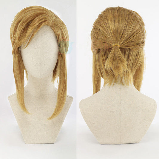 Cosplay Wig Gold Horsetail False Hair