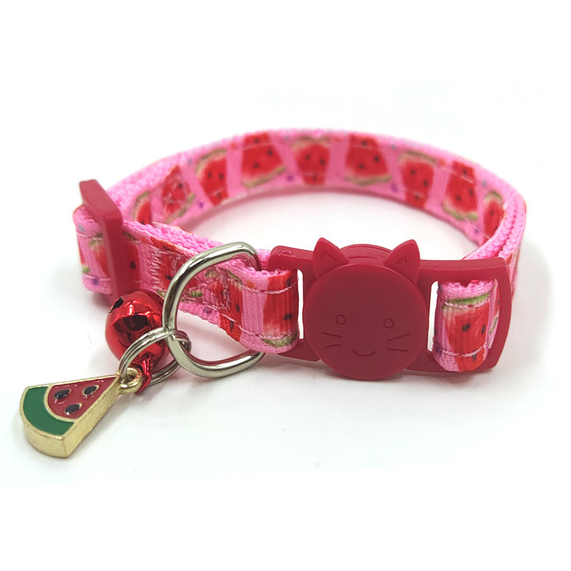 Collier pour chat avec cloche imprimée pour animaux de compagnie, sangle pour chat