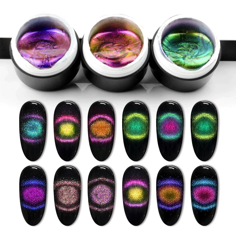 Venalisa 9D Gel Vernis Oeil de Chat Magique Caméléon Gel Vernis À Ongles Manucure Galaxy Étoilé Magnétique Multicolore 5 ml Vernis À Ongles Gel