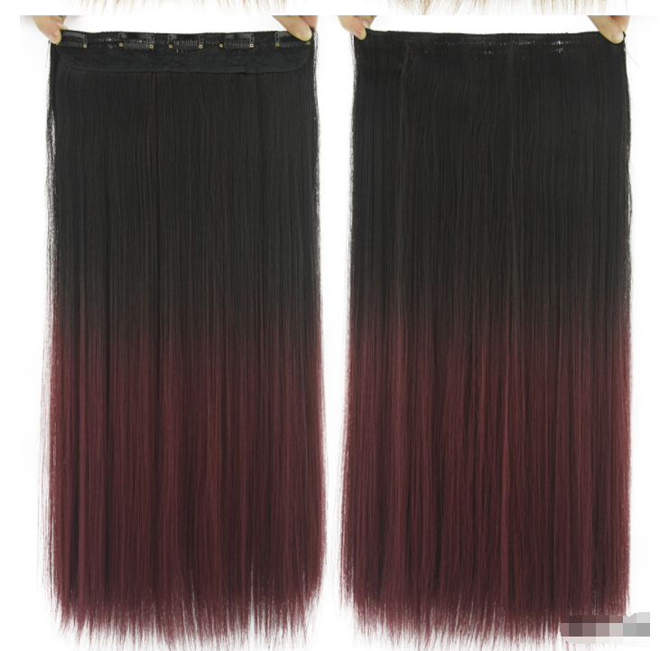 Dyed Gradual Straight Hair Clip Clip, Curtain T-color Hair Extension Piece