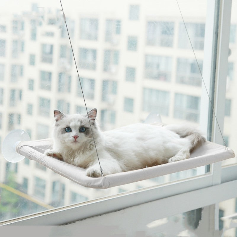 Hamaca colgante para ventana de gato con ventosa para arena para mascotas