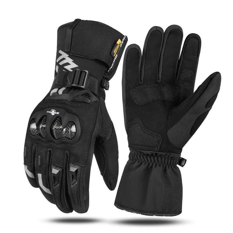 Gants de moto chauds pour hommes, en Fiber de carbone, résistants aux chutes