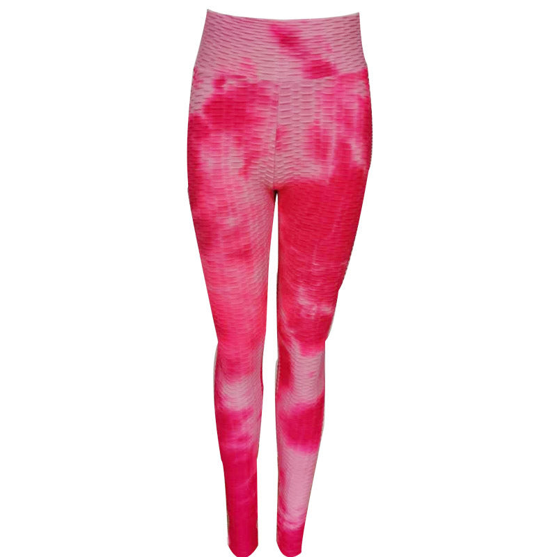 Tie-dye jacquard hip yoga leggings