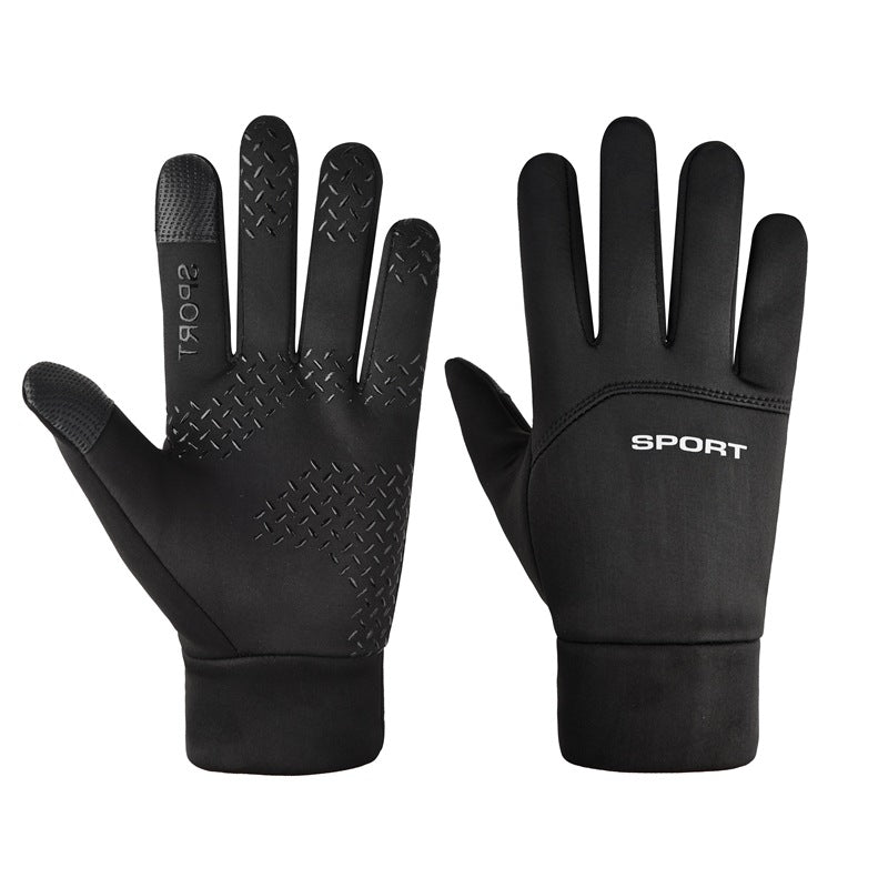 Gants de cyclisme antidérapants, coupe-vent, imperméables, chauds, imperméables, en velours, pour doigts complets