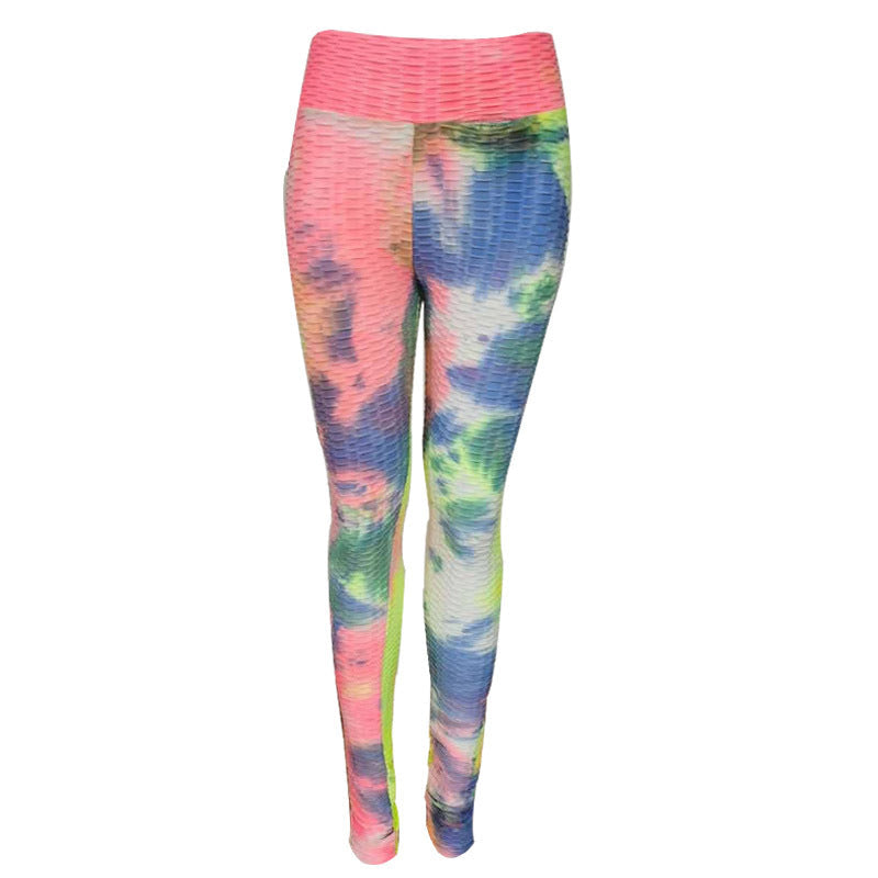 Tie-dye jacquard hip yoga leggings