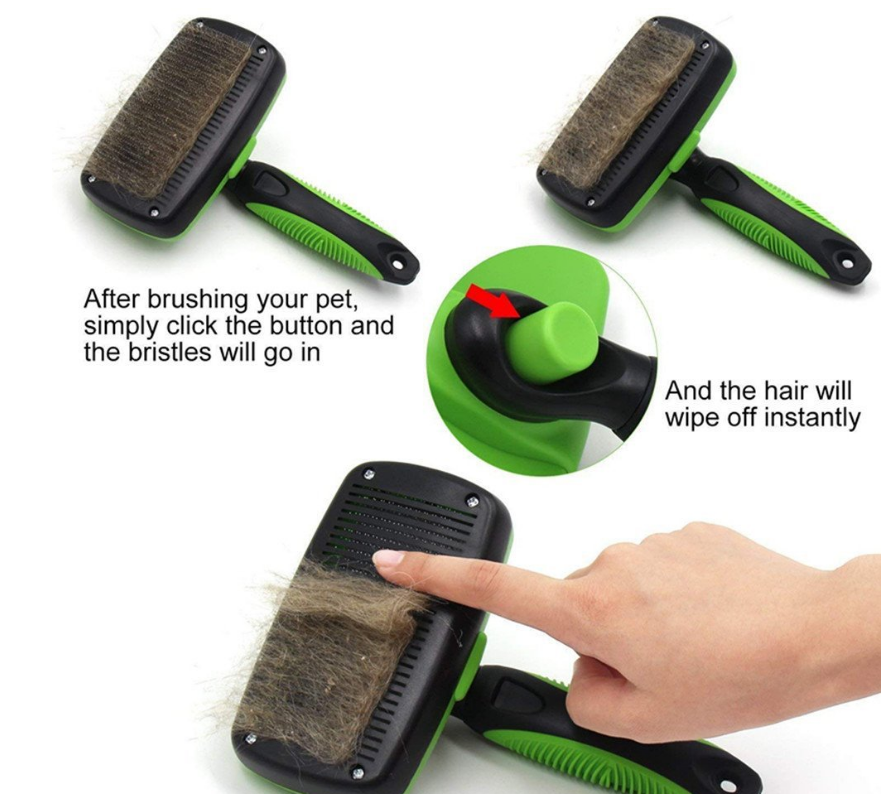 Brosse lissante autonettoyante pour animaux de compagnie