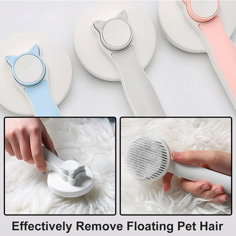 Brosses autonettoyantes pour chats, brosse de toilettage pour chiens et chats pour poils longs et courts, en douceur pour enlever le sous-poil lâche, tapis emmêlés