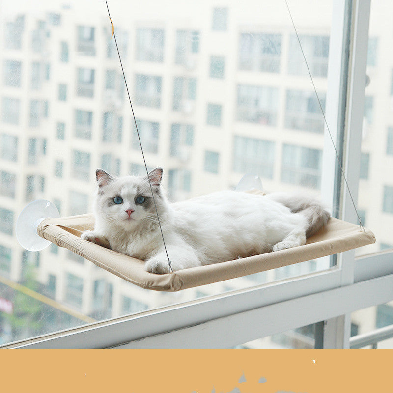 Hamaca colgante para ventana de gato con ventosa para arena para mascotas