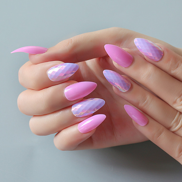 24 pièces de faux ongles portables et tendance