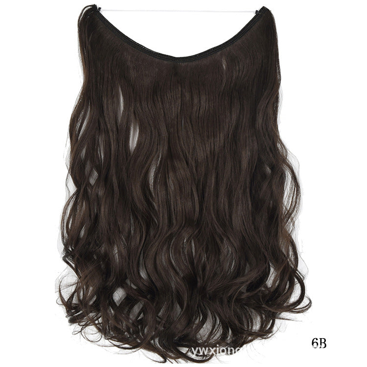 Extensiones de cabello con hilo Invisible de 22 pulgadas, sin clips, línea de pescado secreta, postizos, sintético liso y sedoso