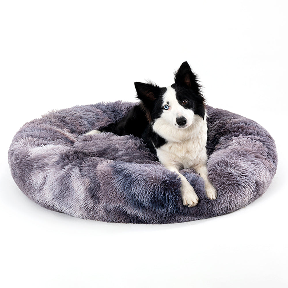 Lit moelleux en forme de beignet pour chien, coussin chaud et doux en peluche pour animal de compagnie, maison pour chien et chat, tapis de canapé lavable, apaisant, pour petits et grands chiens