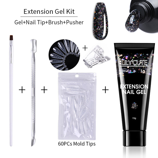 Kit de gel de extensión de uñas de 15 ml