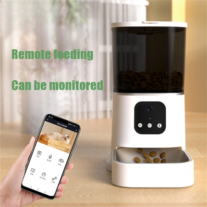 Alimentador automático para mascotas, grabadora de voz inteligente de gran capacidad, Control por aplicación, temporizador, alimentación, dispensador de comida para perros y gatos con WiFi, tazón para mascotas