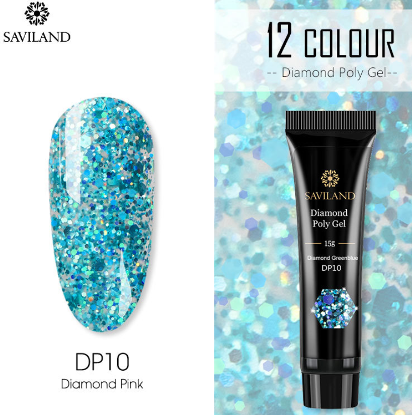 Gel polivinílico del diamante del clavo de 12 colores