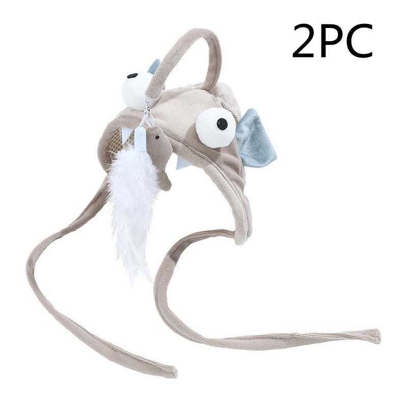 Bâton de chat amusant avec plumes, jouet amusant pour chat, bâton gris à grands yeux, jouets pour animaux de compagnie, produits pour animaux de compagnie, nouvelle collection