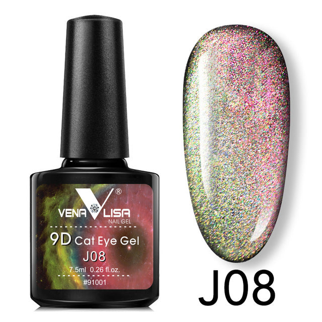 Venalisa 9D Gel Vernis Oeil de Chat Magique Caméléon Gel Vernis À Ongles Manucure Galaxy Étoilé Magnétique Multicolore 5 ml Vernis À Ongles Gel