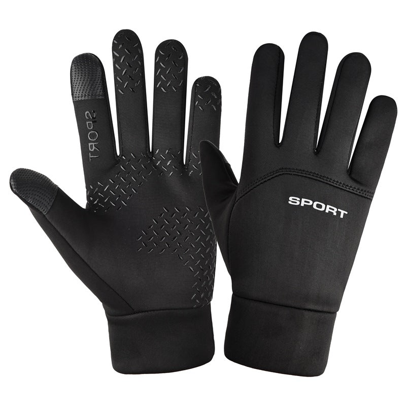 Guantes de dedo completo antideslizantes de ciclismo impermeables cálidos de terciopelo impermeables a prueba de viento