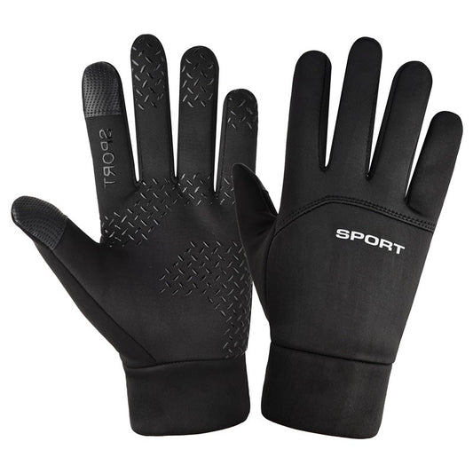 Gants de cyclisme antidérapants, coupe-vent, imperméables, chauds, imperméables, en velours, pour doigts complets