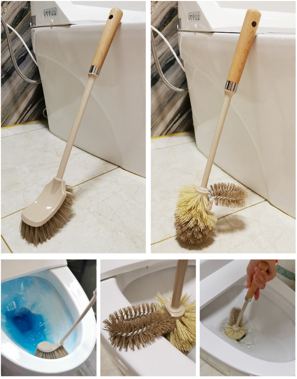 Poignée de ménage en bois brosse de toilette outils de nettoyage brosse de nettoyage de salle de bain brosses de nettoyage de sol de cuisine