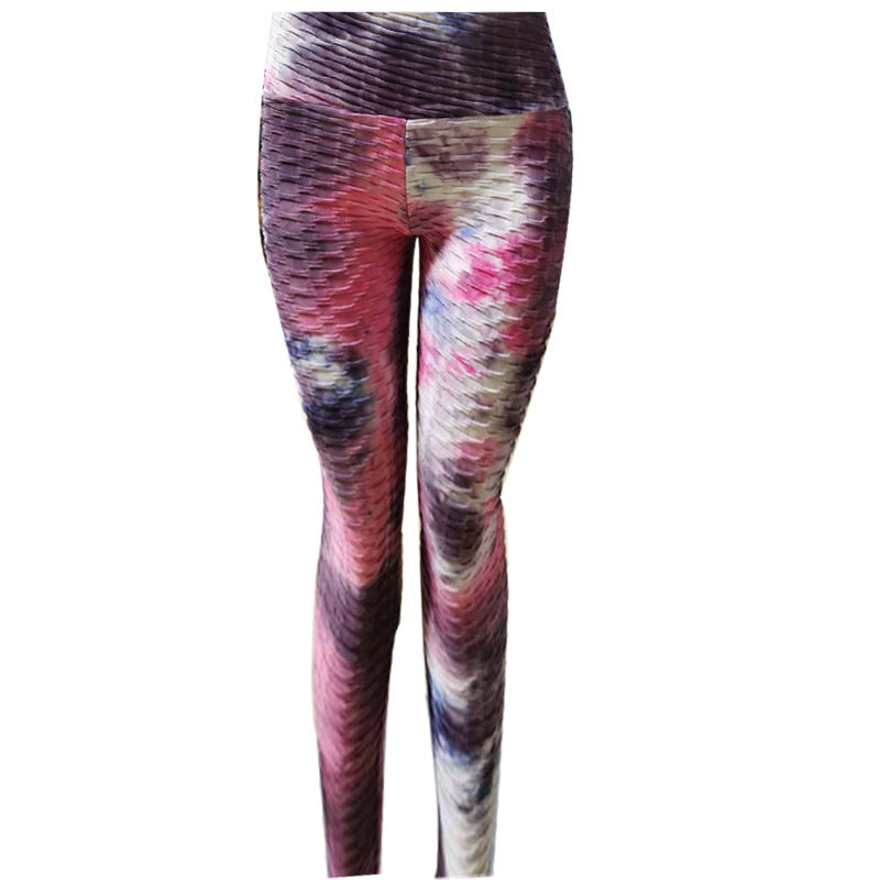 Tie-dye jacquard hip yoga leggings