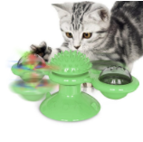 Moulin à vent rotatif pour chat, jouets multifonctions, dispositif de grattage des démangeaisons, jouet brillant pour dents