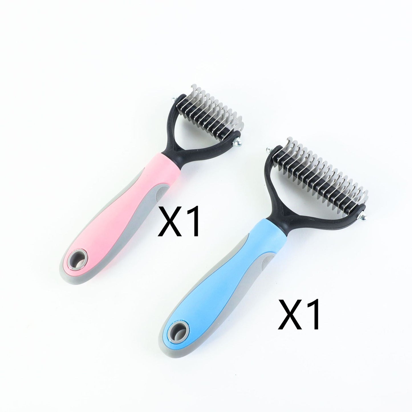 Brosse Double face en acier inoxydable pour animaux de compagnie, peigne d'épilation, démêlage, toilettage pour chiens, outils de perte