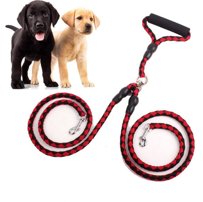 Cuerda de tracción de doble extremo para pasear al perro, cuerda de tracción de doble extremo, Collar de correa uno más dos, suministros para mascotas, Collar para perro