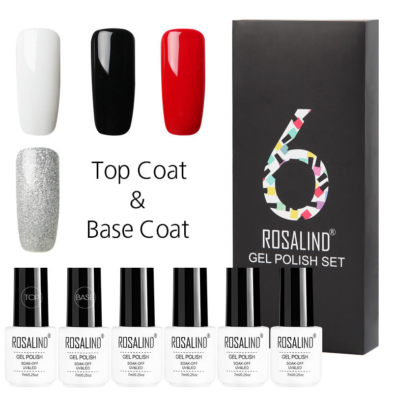 Ensemble de vernis à ongles Gel de couleur unie, coffret cadeau de manucure, 6 couleurs