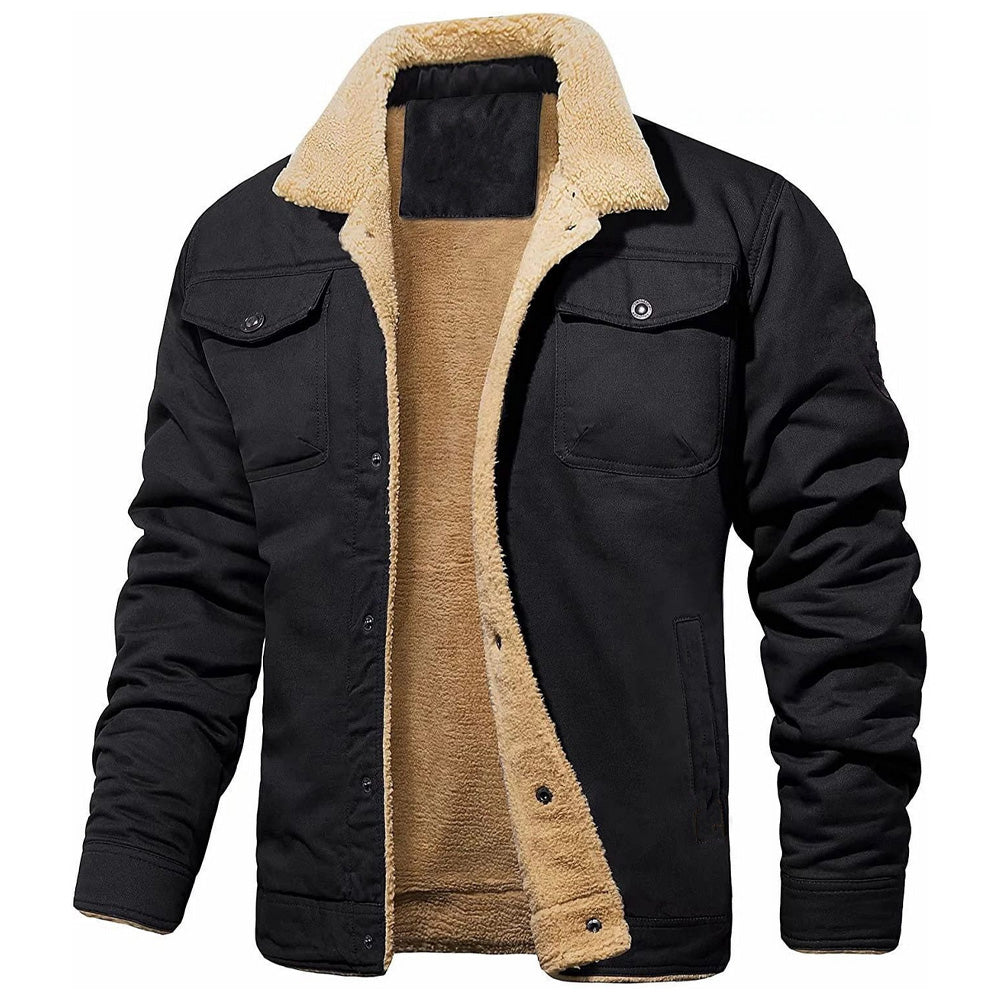 Otoño Invierno Polar Grueso Slim Fit Hombres Chaqueta Caliente