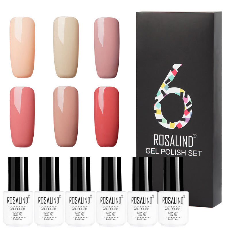 Ensemble de vernis à ongles Gel de couleur unie, coffret cadeau de manucure, 6 couleurs