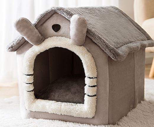 Casa plegable para perros, cama para Gato, Villa para perros de invierno, caseta para dormir, nido extraíble, cueva cerrada cálida, sofá, suministros para mascotas