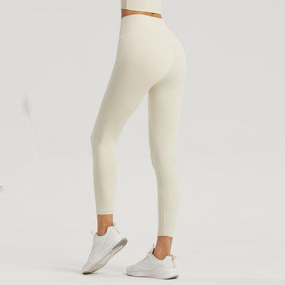 Legging taille haute à neuf points en Lycra Pocket Peach