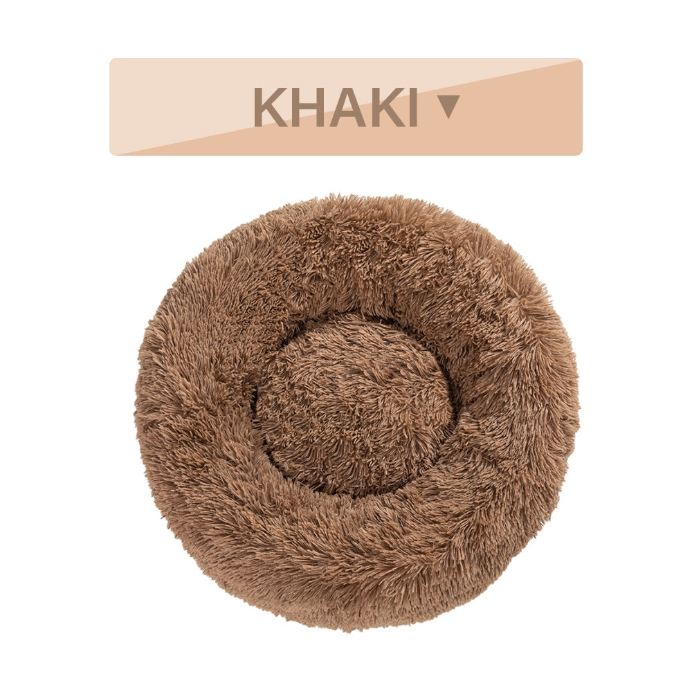 Cama para perro Donut esponjosa, cálida, suave, larga, cojín para mascota de peluche, casa para perro, cama para gato, sofá lavable para mascotas, estera calmante, camas grandes para perros