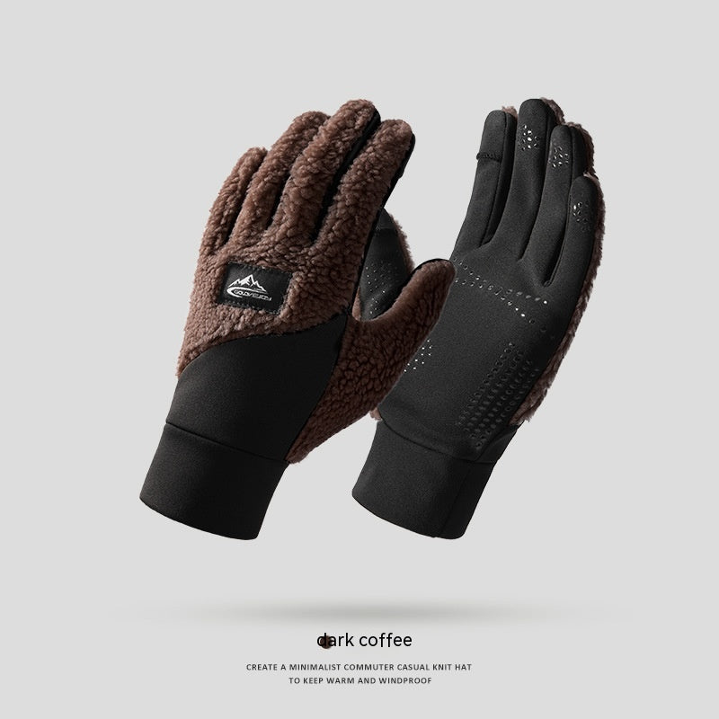 Gants isolés en velours Teddy pour une utilisation en extérieur