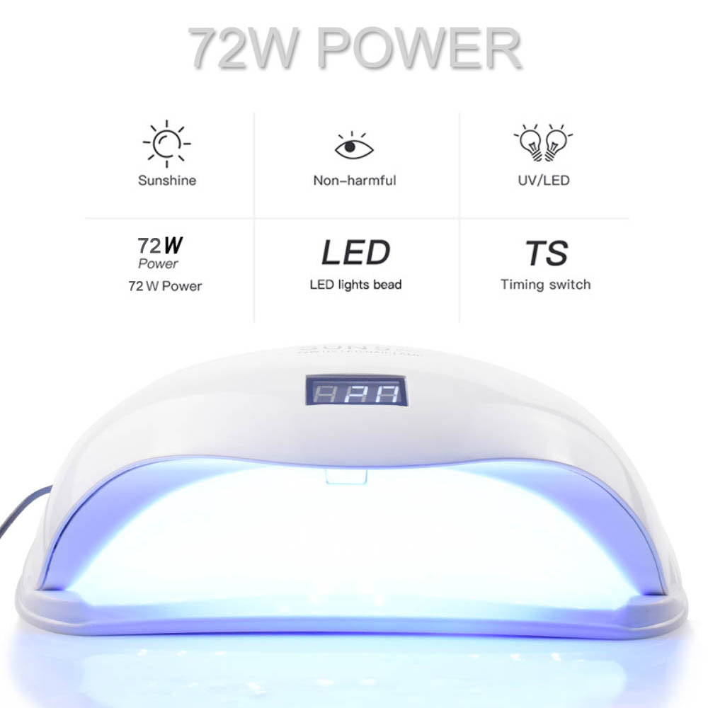 Lampe à ongles solaire à double lumière UVLED 72 W