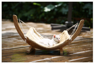 Hamac pour chat, lit en bois, fournitures pour animaux de compagnie