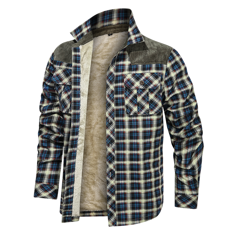 Chaqueta cálida de hombre de corte informal gruesa de lana de otoño e invierno