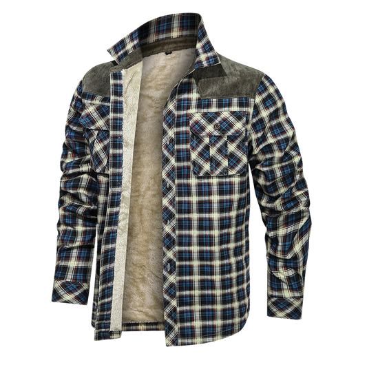 Chaqueta cálida de hombre de corte informal gruesa de lana de otoño e invierno