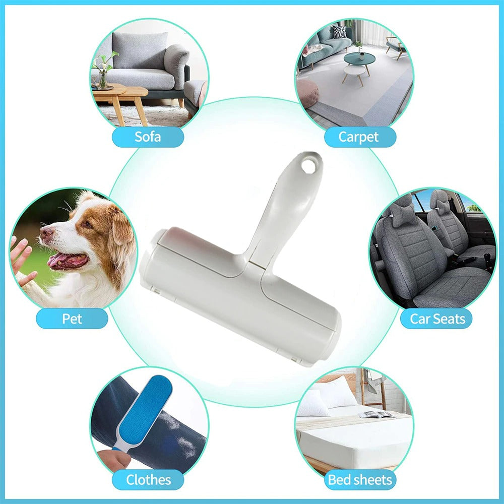 Rouleau dissolvant de poils d'animaux, brosse à peluches, peigne à 2 voies pour chien et chat, outil de nettoyage pratique, Base de brosse en fourrure de chien et de chat, meubles de maison, vêtements de canapé