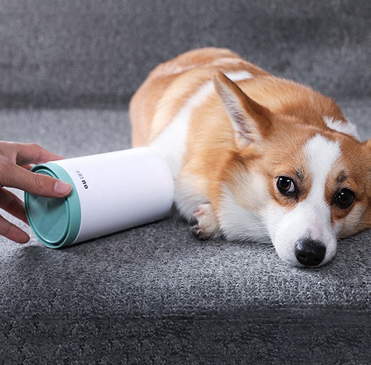 Taza limpiadora portátil de patas para mascotas, peine de silicona suave