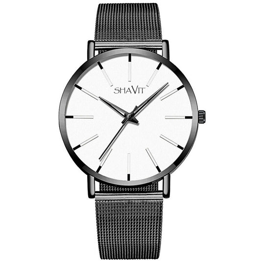 Montre étanche pour hommes, montre-bracelet classique à Quartz en acier inoxydable, de luxe