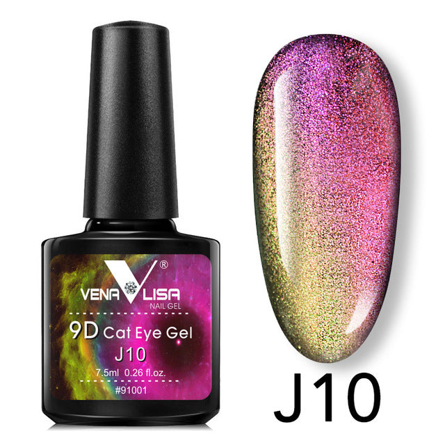 Venalisa 9D Gel Vernis Oeil de Chat Magique Caméléon Gel Vernis À Ongles Manucure Galaxy Étoilé Magnétique Multicolore 5 ml Vernis À Ongles Gel