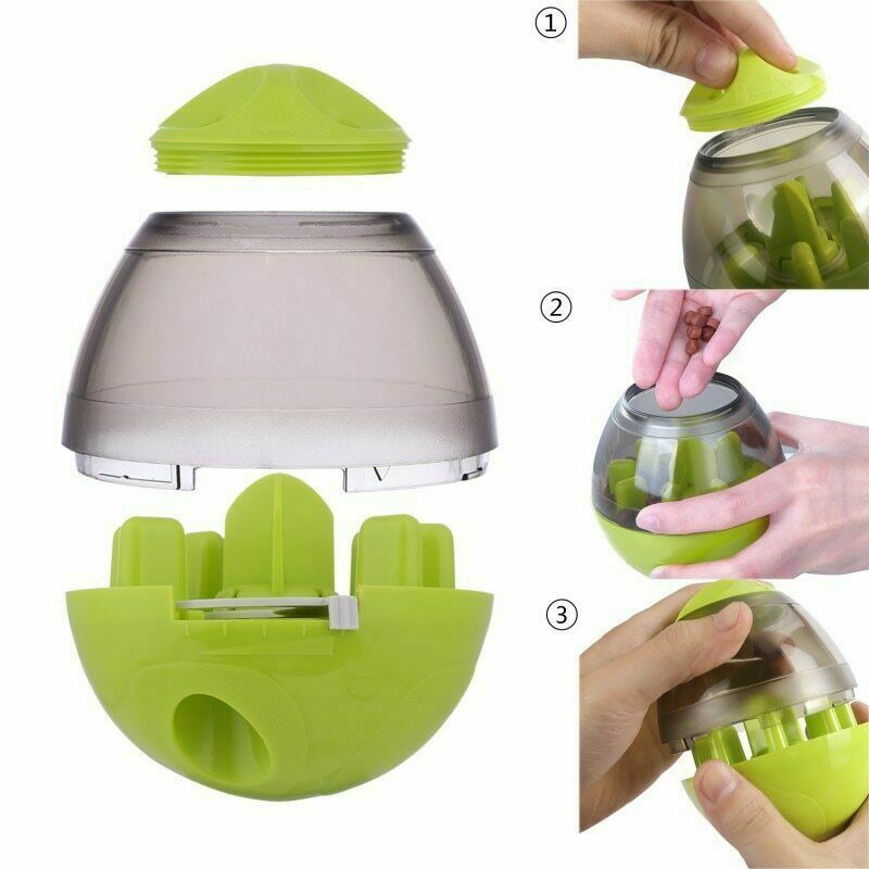 Vaso de bolas de comida para perros, dispensador de alimentador para cachorros y mascotas, tazón de juguete, comida para fugas, alimentador de vaso para mascotas interactivo, tazón dispensador automático de alimentos, bolas interactivas