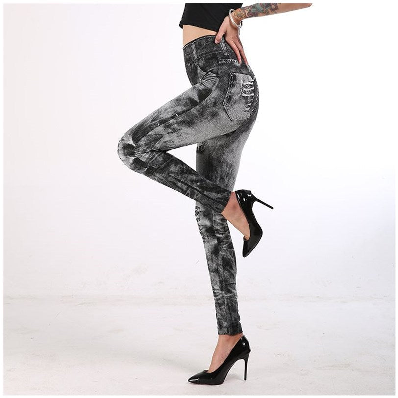 Faux faux leggings pantalons de yoga pour femmes