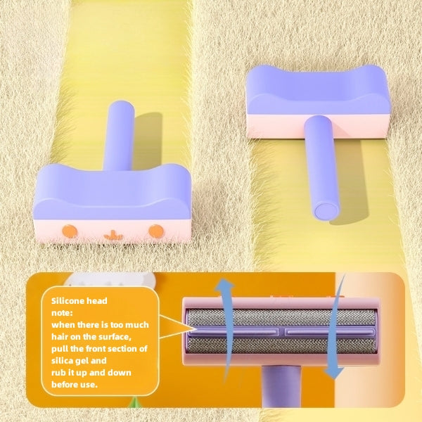 Rouleau dissolvant de poils d'animaux, brosse à peluches, peigne à 2 voies pour chien et chat, outil de nettoyage pratique, Base de brosse en fourrure de chien et de chat, meubles de maison, canapé