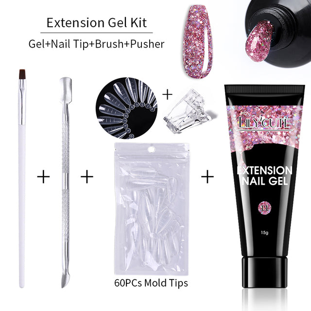 Kit de gel de extensión de uñas de 15 ml