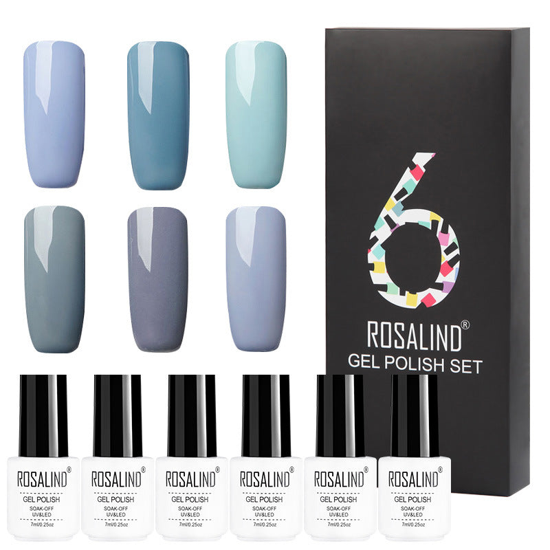 Ensemble de vernis à ongles Gel de couleur unie, coffret cadeau de manucure, 6 couleurs