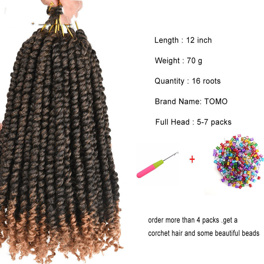 TOMO pré-torsadé Passion Twist Crochet africain sale tresses Crochet cheveux